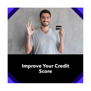 A person smiling and holding a credit card.